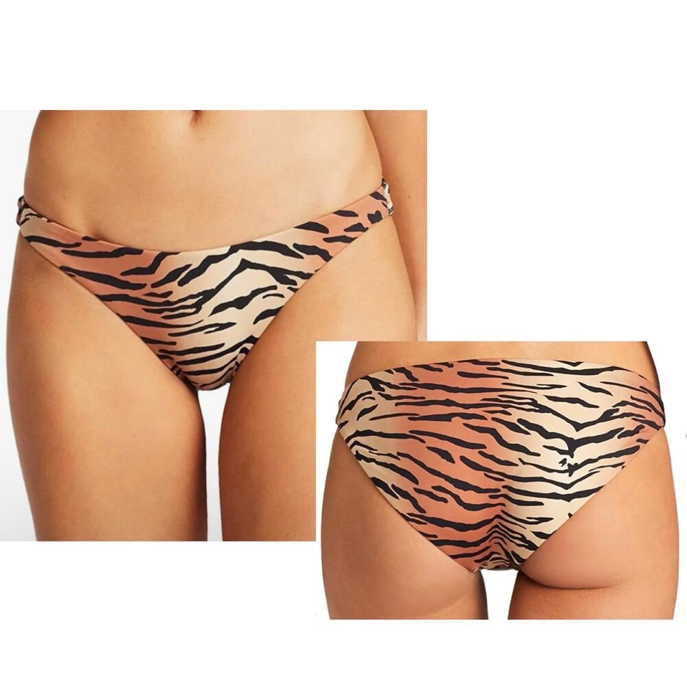 Vitamin A NWT Luciana tiger print reversible bikini bottoms size 8